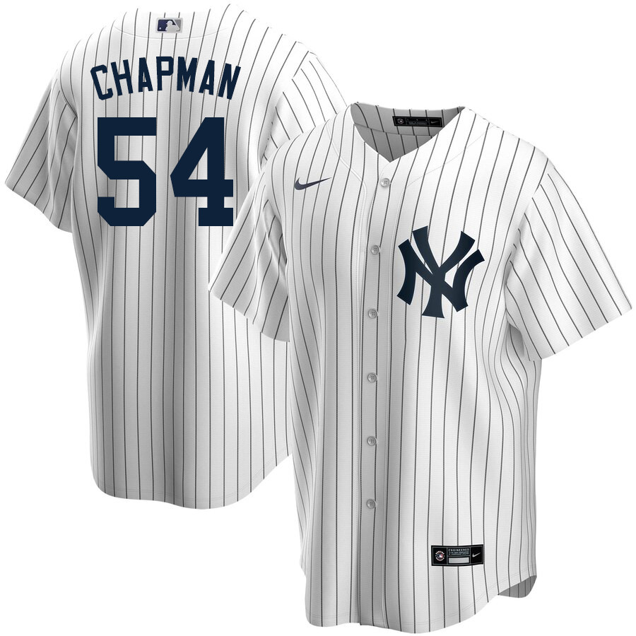 2020 Nike Men #54 Aroldis Chapman New York Yankees Baseball Jerseys Sale-White